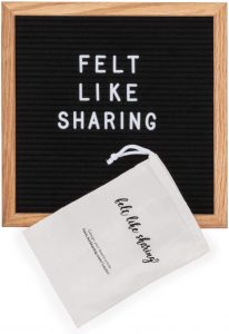 Black Felt Letter Board, 10x10 inches