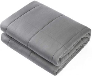 Adult Weighted Blanket Queen Size, Premium Glass Beads, Dark Grey