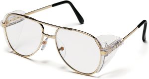 Pyramex Pathfinder Aviator Safety Glasses, Gold Frame