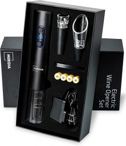 Meridia Electric Wine Opener Set, Automatic Rechargeable Bottle Corkscrew