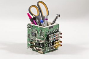 Circuit Board Pencil Pen holder, Computer Industrial look