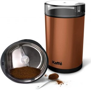 Kaffe Electric Coffee Grinder, Copper, 3oz Capacity with Easy On/Off Button