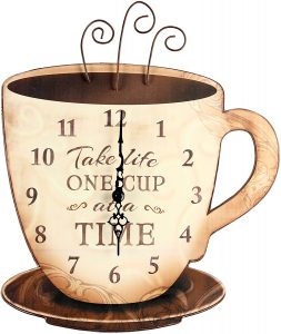 Young's Wood Take Life Coffee Wall Clock