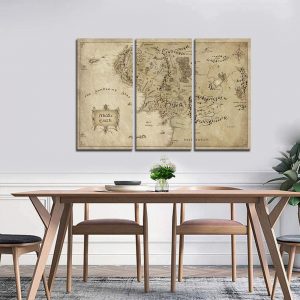 Middle Earth Map Wall Canvas