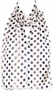 Hat to Socks Polka Dot Chiffon Satin Scarf