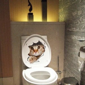 Cat Toilet Seat Wall Sticker 