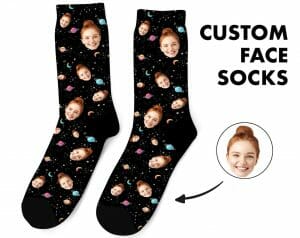 Custom Space Face Socks 
