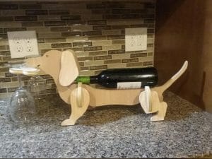 Dachshund Wine Bottle and Glass Holder 