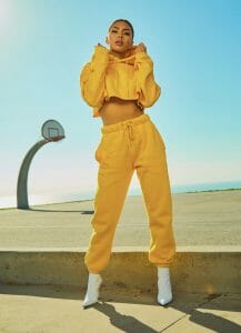 All-Yellow Outfit and White Pointed Heels