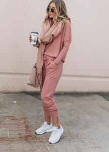 Chic Scarf with Sneakers