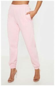 Glass Slipper-Transparent Heels and Pink Joggers