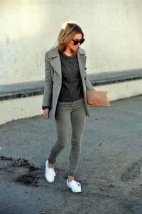 Gray Cardigans With Notched Collars
