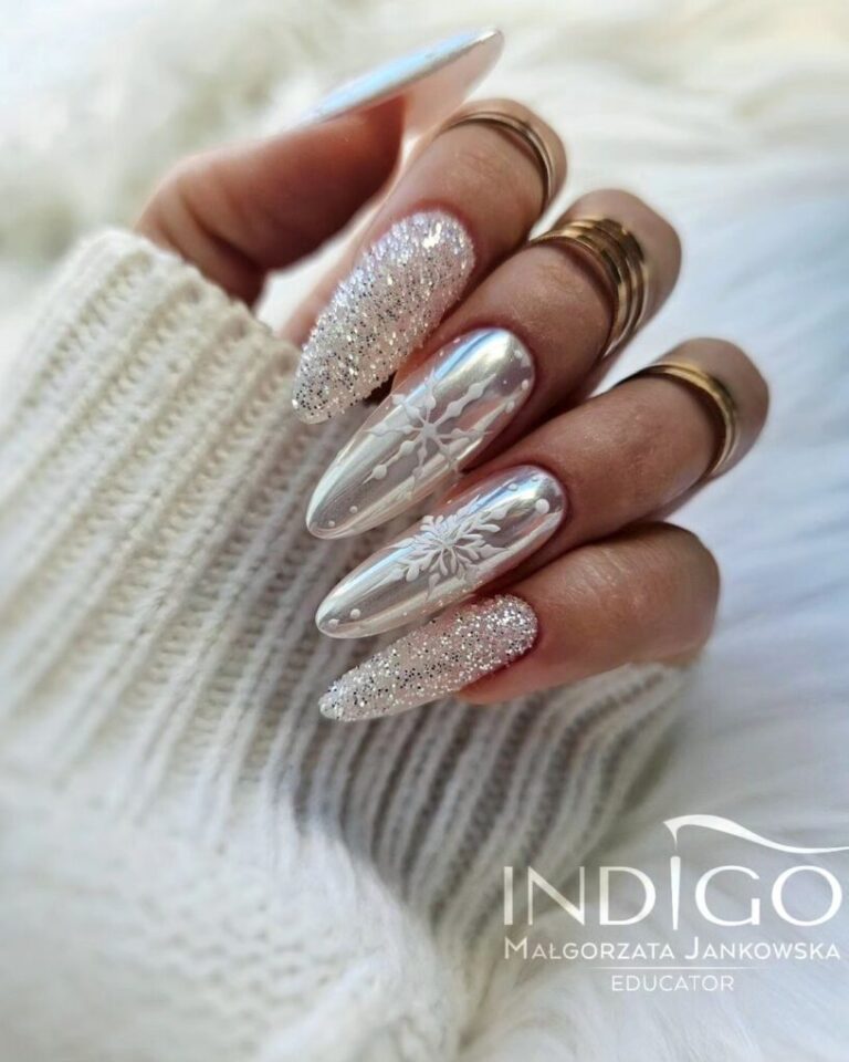 20 Silver Winter Nail Designs to Try: Shimmering Frost